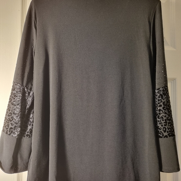 JM Collection women's blouse black, long sleeves, New With Tag Size M - Picture 7 of 10